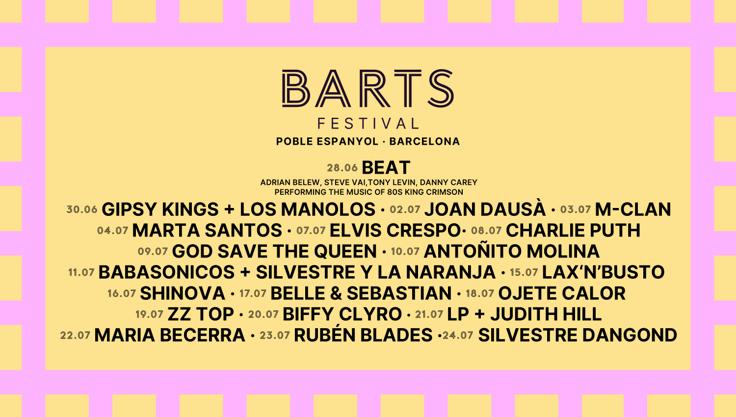 BARTS FESTIVAL ANUNCIA EL CARTELL DEFINITIU AL POBLE ESPANYOL